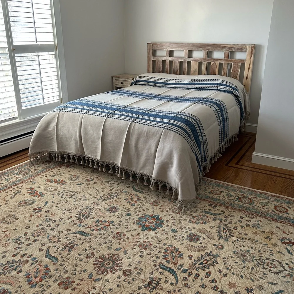 Hand Loom  Queen Size Cotton Bedspread.
